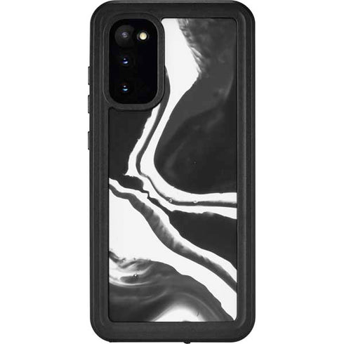 Black Marble Ink Galaxy S20 Waterproof Case