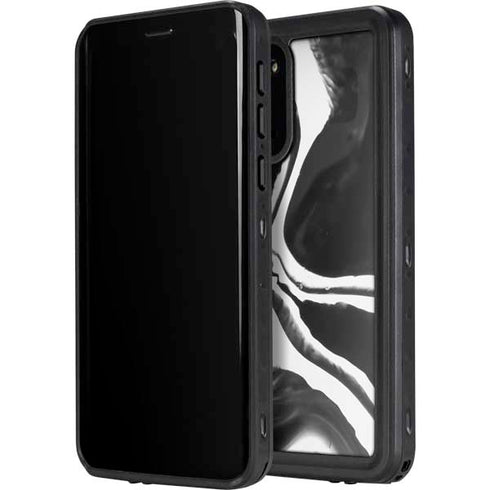 Black Marble Ink Galaxy S20 Waterproof Case
