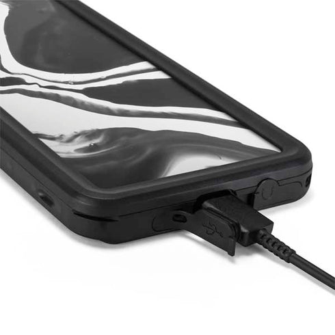 Black Marble Ink Galaxy S20 Waterproof Case