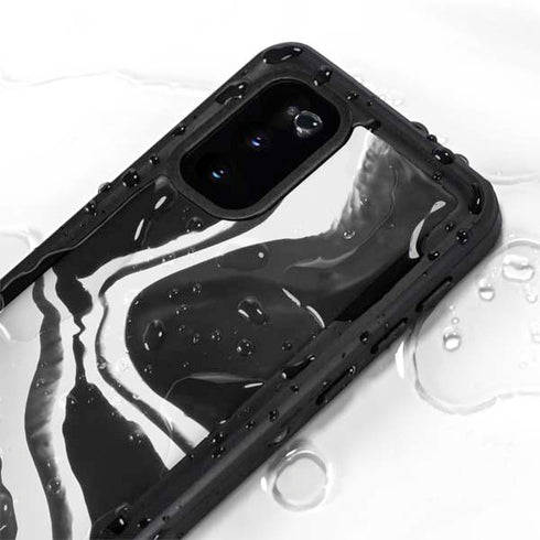 Black Marble Ink Galaxy S20 Waterproof Case