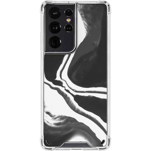Black Marble Ink Galaxy S21 Ultra 5G Clear Case