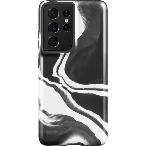 Black Marble Ink Galaxy S21 Ultra 5G Pro Case