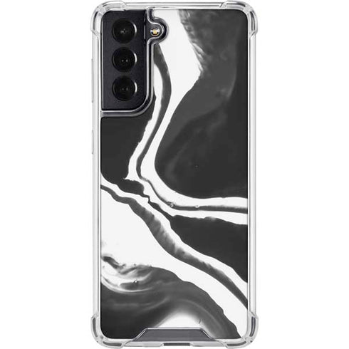 Black Marble Ink Galaxy S22 Clear Case
