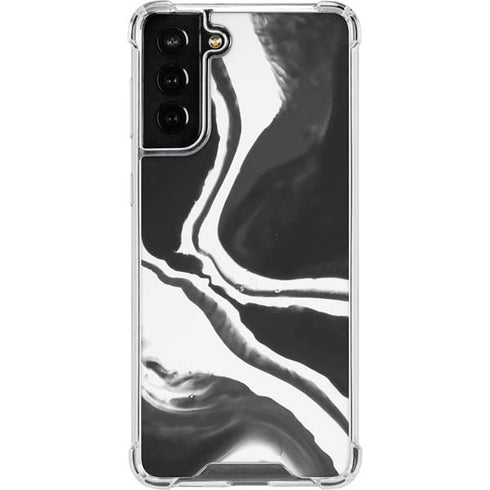 Black Marble Ink Galaxy S22 Plus Clear Case
