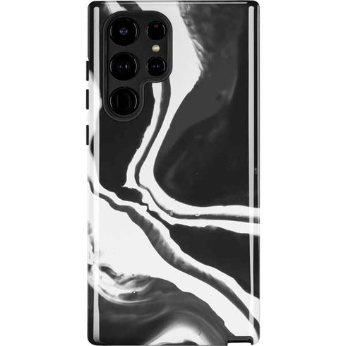 Black Marble Ink Galaxy S22 Ultra Pro Case
