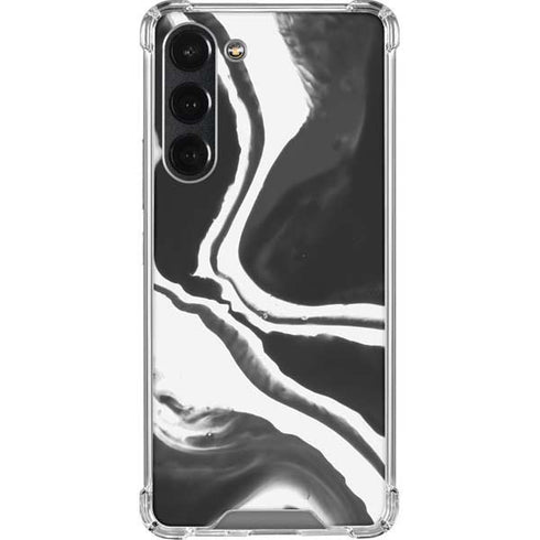 Black Marble Ink Galaxy S23 Plus Clear Case