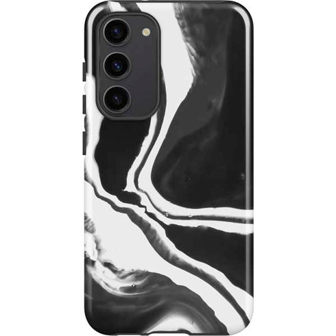 Black Marble Ink Galaxy S23 Plus Pro Case
