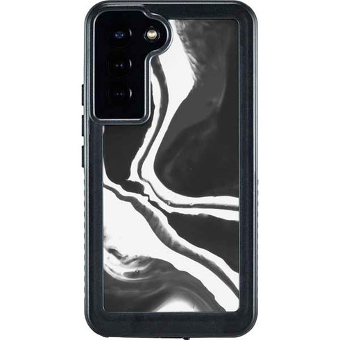 Black Marble Ink Galaxy S23 Plus Waterproof Case
