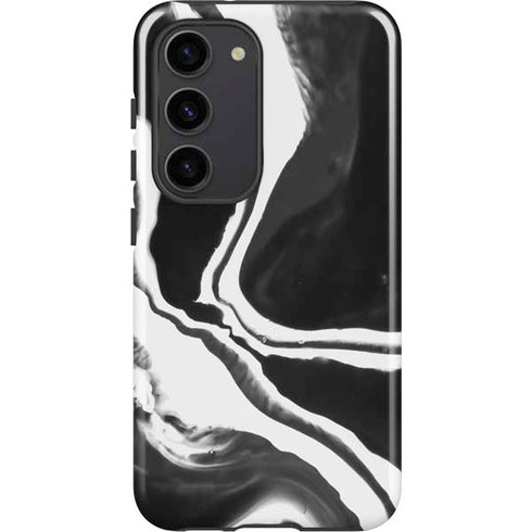 Black Marble Ink Galaxy S23 Pro Case