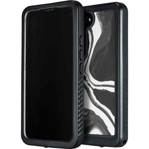 Black Marble Ink Galaxy S23 Waterproof Case