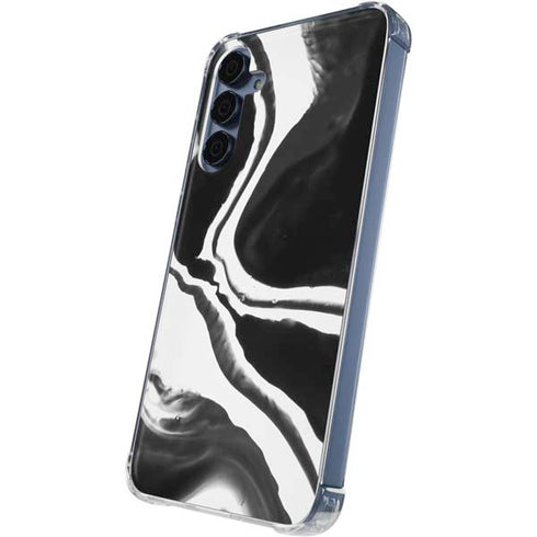 Black Marble Ink Galaxy S24 Clear Case