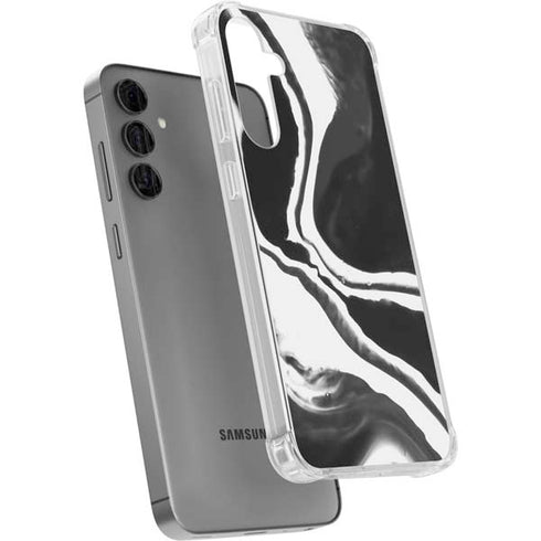 Black Marble Ink Galaxy S24 Plus Clear Case