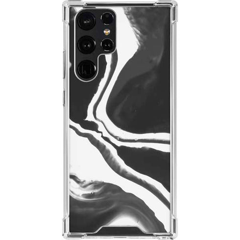 Black Marble Ink Galaxy S24 Ultra Clear Case