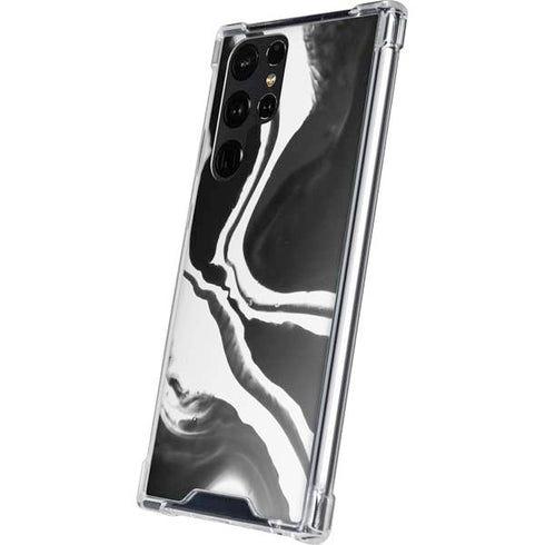 Black Marble Ink Galaxy S24 Ultra Clear Case