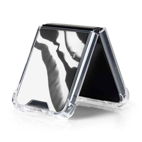 Black Marble Ink Galaxy Z Flip5 5G Clear Case