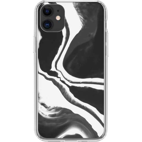 Black Marble Ink iPhone 11 Clear Case