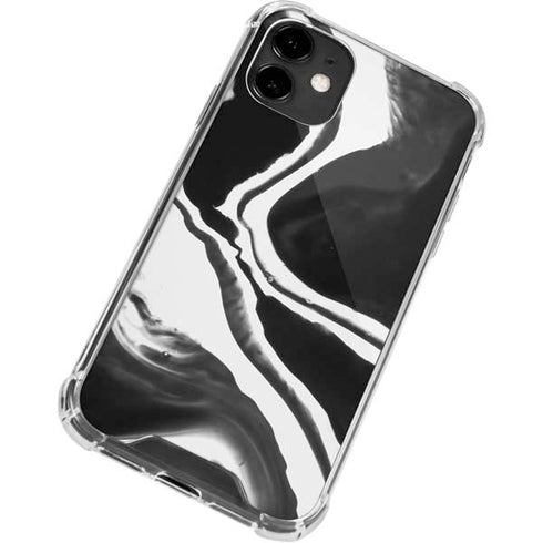 Black Marble Ink iPhone 12 Clear Case