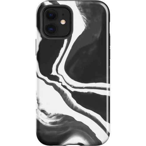 Black Marble Ink iPhone 12 Impact Case
