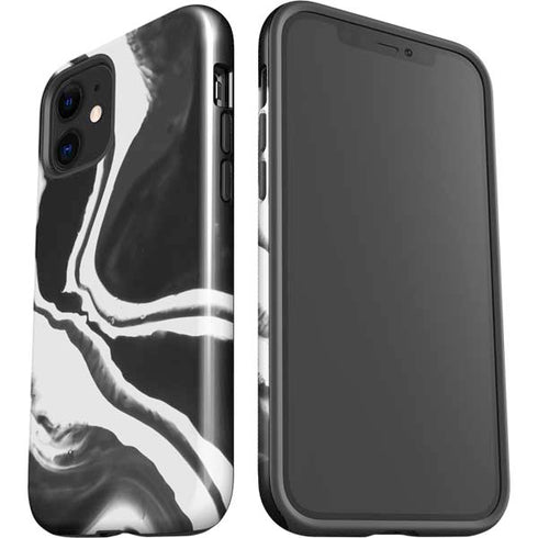 Black Marble Ink iPhone 12 Impact Case