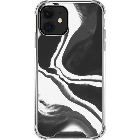 Black Marble Ink iPhone 12 Mini Clear Case
