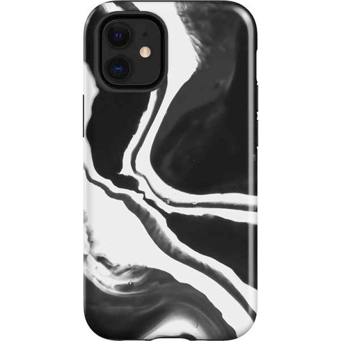 Black Marble Ink iPhone 12 Mini Impact Case
