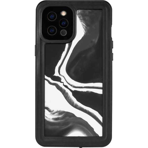 Black Marble Ink iPhone 12 Pro Max Waterproof Case