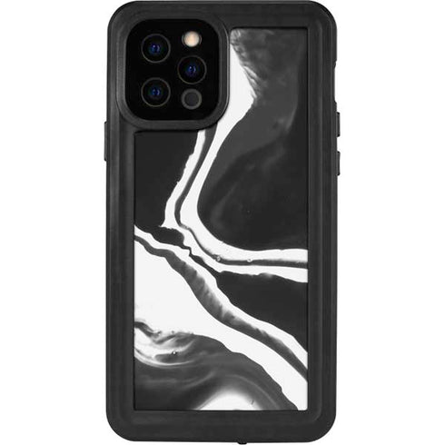 Black Marble Ink iPhone 12 Pro Waterproof Case