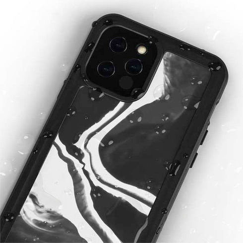 Black Marble Ink iPhone 12 Pro Waterproof Case