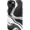 Black Marble Ink iPhone 15 Plus Impact Case