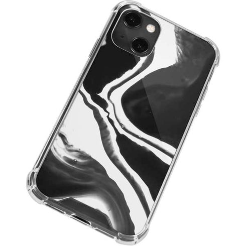 Black Marble Ink iPhone 14 Plus Clear Case