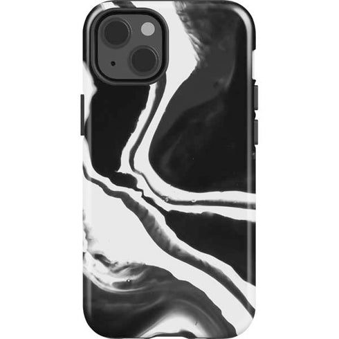 Black Marble Ink iPhone 14 Impact Case