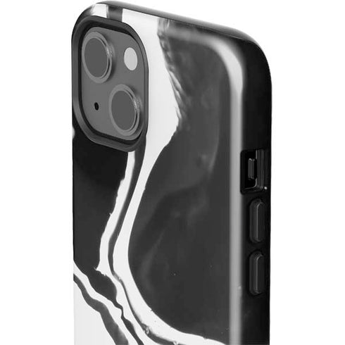 Black Marble Ink iPhone 14 Impact Case
