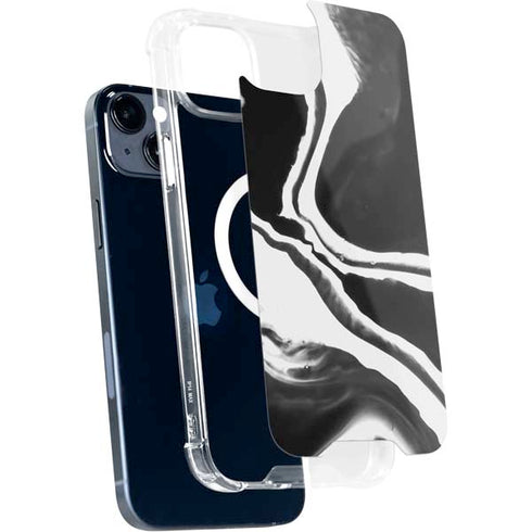 Black Marble Ink iPhone 15 Plus MagSafe Case