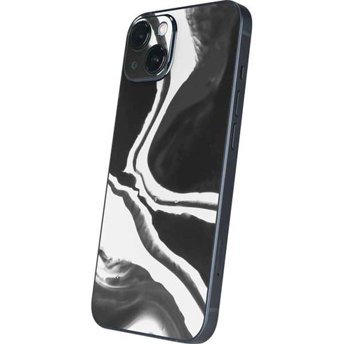 Black Marble Ink iPhone 15 Plus Skin