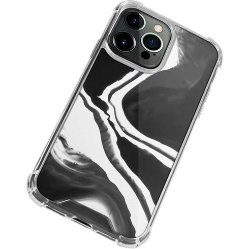 Black Marble Ink iPhone 15 Pro Clear Case