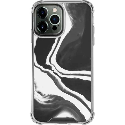 Black Marble Ink iPhone 15 Pro Max Clear Case