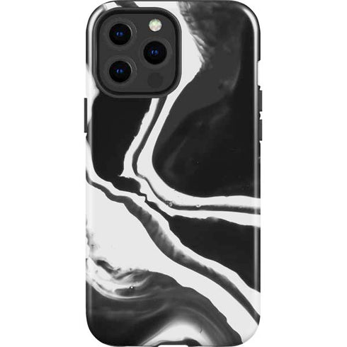Black Marble Ink iPhone 15 Pro Max Impact Case