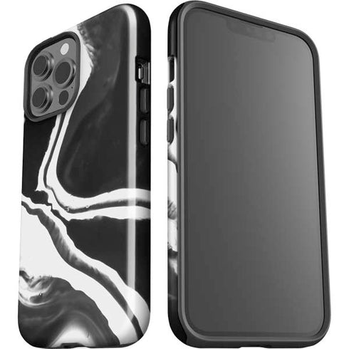 Black Marble Ink iPhone 15 Pro Max Impact Case