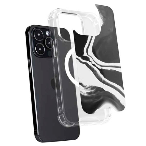 Black Marble Ink iPhone 15 Pro Max MagSafe Case