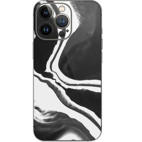 Black Marble Ink iPhone 15 Pro Skin