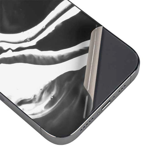 Black Marble Ink iPhone 15 Pro Skin