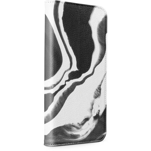 Black Marble Ink iPhone 15 Pro Folio Case