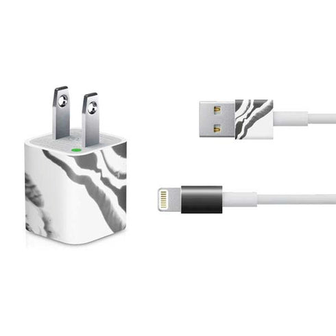 Black Marble Ink iPhone Charger (5W USB) Skin