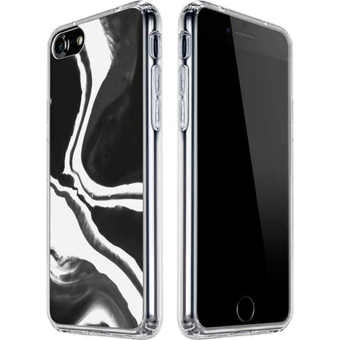 Black Marble Ink iPhone SE (2nd & 3rd Gen) Clear Case