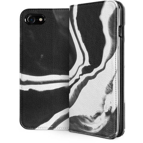 Black Marble Ink iPhone SE (2nd & 3rd Gen) Folio Case
