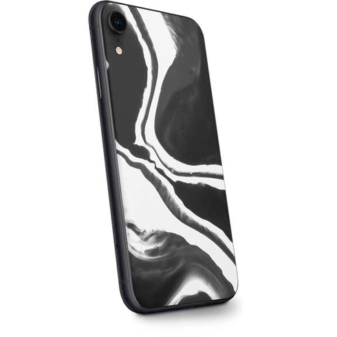 Black Marble Ink iPhone XR Skin