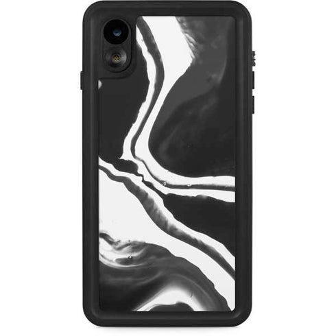 Black Marble Ink iPhone XR Waterproof Case