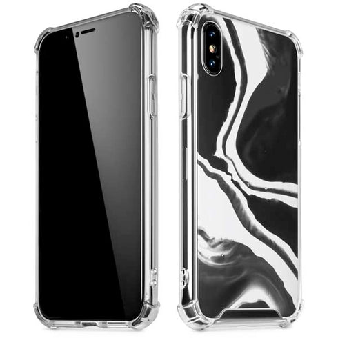 Black Marble Ink iPhone XS Max Clear Case
