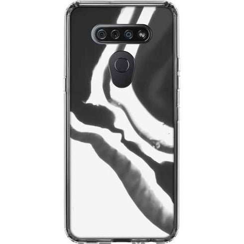 Black Marble Ink LG K51/Q51 Clear Case