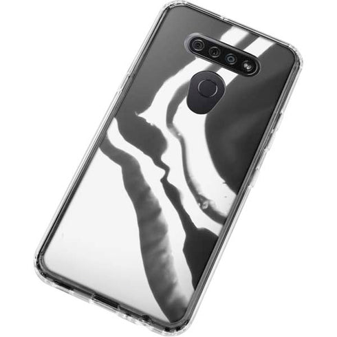 Black Marble Ink LG K51/Q51 Clear Case
